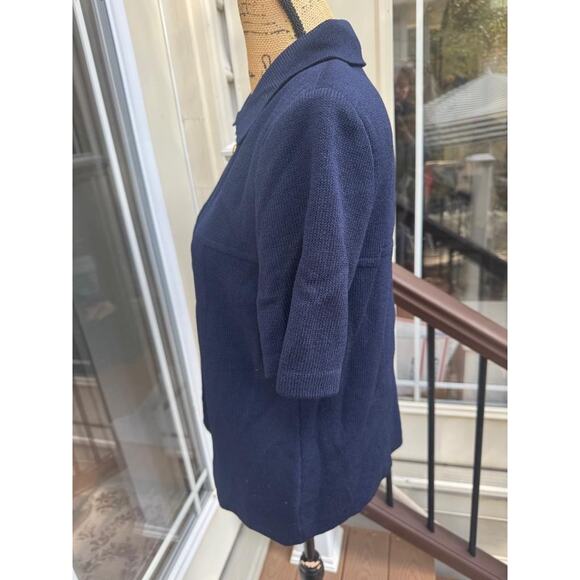 ST JOHN BASIC SANTANA KNIT NAVY KNIT JACKET SIZE 10 (JO100 - Picture 6 of 6